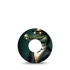 ExpressionMed Dapper Alligator Infusion Set Tape, 5-Pack Tape Silly Well-Dressed Alligator, Overlay Patch Continuous Glucose Monitor Design