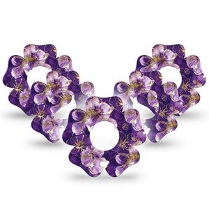 ExpressionMed Plum Gold Infusion Flower, 10-Pack Delicate florals Fixing Ring Patch For Pump