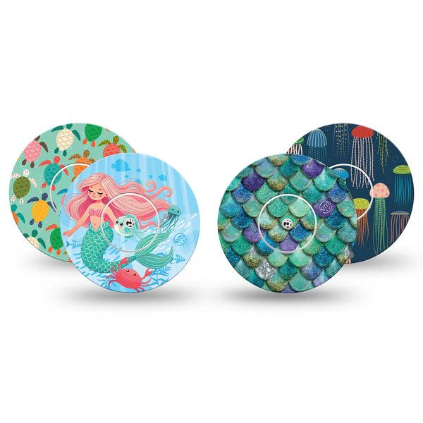 ExpressionMed Tidepool Freestyle Libre, Libre 2 Plus, and Abbott Lingo, tape and sticker  ocean fantasy sea creatures Adhesive Tape for CGM