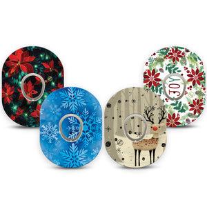 ExpressionMed Winter Woodland Cheer Variety Pack Dexcom G7 Sticker and Tape, Dexcom Stelo Glucose Biosensor System,  Frosty Christmas, Vinyl Sticker and Tape Pairing Continuous Glucose Monitor Design