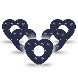 ExpressionMed Palm Trees Infusion Set Heart Shape Tape 10-Pack Tape Palm Shadows, Plaster Continuous Glucose Monitor Design
