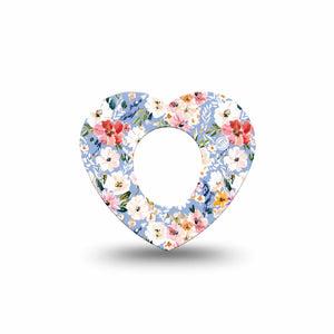 ExpressionMed Petal Breeze Dexcom G7 and Dexcom Stelo Glucose Biosensor System Heart, Single Tape Springy floral arrangment Decorative Patch for CGM