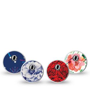 ExpressionMed Heritage Floral Freestyle Libre 3 and Libre 3 Plus Sticker, 4-Pack Sticker vintage flower pattern Vinyl Decoration for CGM