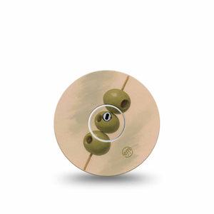 ExpressionMed Olives Freestyle Libre 3 and Libre 3 Plus, Single Tape and Single Sticker Watercolor olives Accessories for Continuous Glucose Monitor