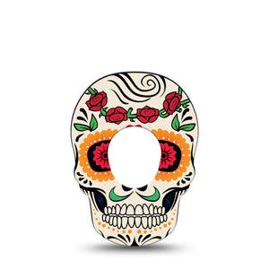 ExpressionMed Dia De Los Muertos Dexcom G7 Skull Shape Tape, Dexcom Stelo Glucose Biosensor System, Single Tape Skull Decors Overlay Patch CGM Design