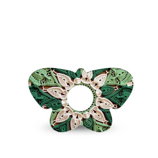 ExpressionMed Knit Monstera Freestyle Libre 3 and Libre 3 Plus Butterfly, Single Tape Knit green floral Waterproof Adhesive Tape for CGM