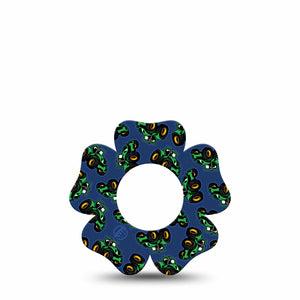 ExpressionMed Tractors Freestyle Libre 2 and Libre 2 Plus Flower Shape Tape, Abbott Lingo, Single Tape Kids Tractor Print, Plaster CGM Design