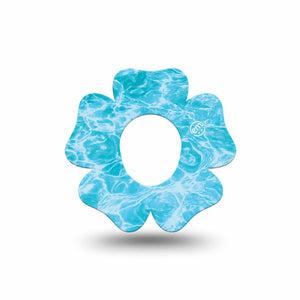 ExpressionMed Sunlit Water Dexcom G7 and Dexcom Stelo Glucose Biosensor System Flower, Single Tape Sunny pool day Adhesive Tape for CGM