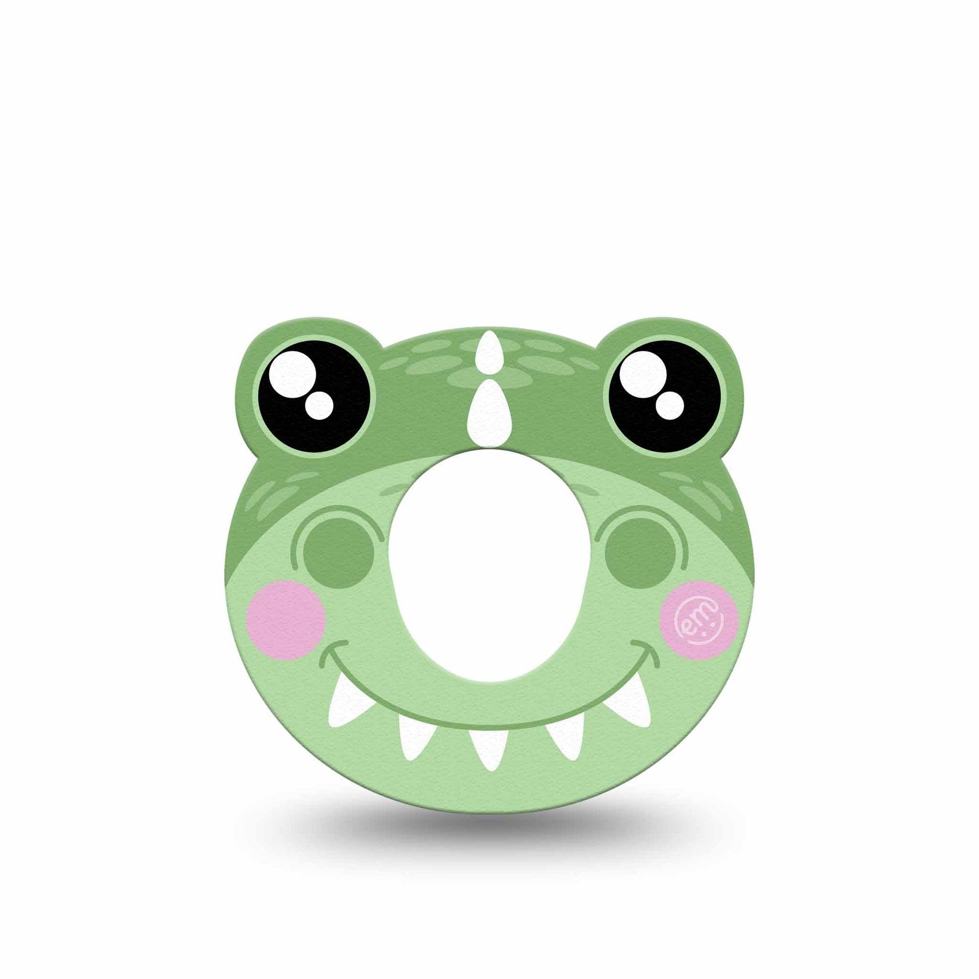 ExpressionMed Green Dinosaur Dexcom G7 Cute Shape Tape,  Dexcom Stelo Glucose Biosensor System,  Single Tape Whimsical Zoo Pals Inspired Shape Plaster Continuous Glucose Monitor Design