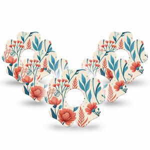 ExpressionMed Desert Wildflower Freestyle Libre 3 and Libre 3 Plus Flower, 5-Pack Graphic floral illustration Sensor Cover for Continuous Glucose Monitor