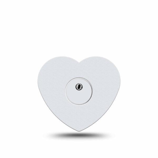 ExpressionMed White Freestyle Libre 3 and Libre 3 Plus Heart Shape Tape Single Tape and Single Sticker Neutral Color, Patch CGM Design