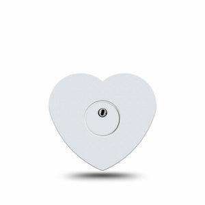 ExpressionMed White Freestyle Libre 3 and Libre 3 Plus Heart Shape Tape Single Tape and Single Sticker Neutral Color, Patch CGM Design