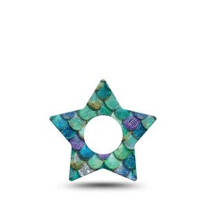 ExpressionMed Mermaid Scales Infusion Star, 5-Pack mermaid scale pattern Waterproof Adhesive Tape For Insulin Pump