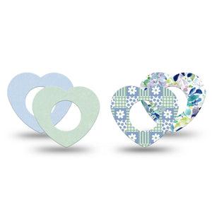 ExpressionMed Soft Balance Freestyle Libre, Libre 2 Plus, and Abbott Lingo Heart, 4-Pack Tape Patchwork florals Waterproof Adhesive Tape for Continuous Glucose Monitor