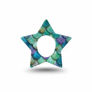 ExpressionMed Mermaid Scales Dexcom G7 and Dexcom Stelo Glucose Biosensor System Star, Single Tape underwater mermaid style Overlay Tape for CGM