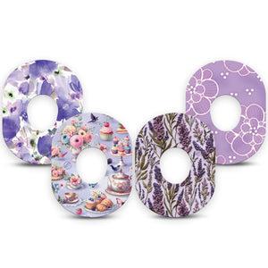 ExpressionMed Garden Party Dexcom G7 and Dexcom Stelo Glucose Biosensor System, 4-Pack Tape Lovable deserts and florals Fixing Ring Tape for Continuous Glucose Monitor