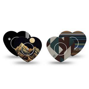 ExpressionMed Active Black Freestyle Libre, Libre 2 Plus, and Abbott Lingo Heart, tape and sticker  Sporty and moody Decorative Patch for CGM