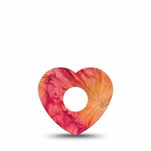 ExpressionMed Ruffles Freestyle Libre 3 and Libre 3 Plus Heart, Single Tape Orange ruffles Vinyl Decoration for CGM