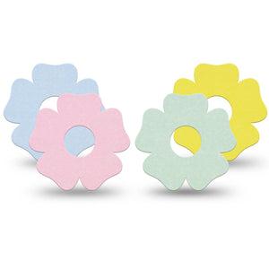 ExpressionMed Solids Variety Pack Freestyle Libre 3 and Libre 3 Plus Flower Shape Tape, 4-Pack Tape Variety, Summer Hues, Overlay Tape CGM Design