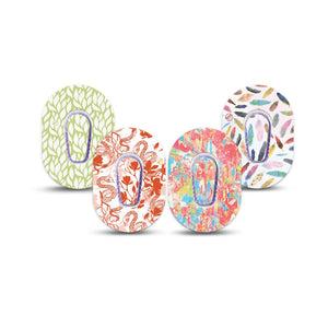 ExpressionMed Heatwave Variety Pack Dexcom G6 Mini Tape 4-Pack Tape and 4-Pack Sticker Variety Spring Pastel, Adhesive Tape CGM Design