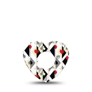 ExpressionMed Playing Cards Infusion Set Heart Shape Tape 5-Pack Tape Argyle Inspired Card Deck, Adhesive Tape Continuous Glucose Monitor Design