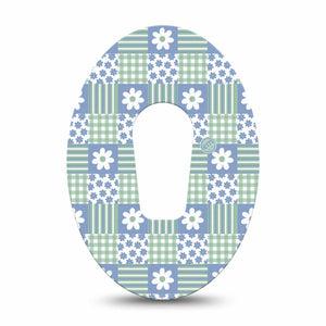 ExpressionMed Patchwork Flowers Dexcom G6, Single Tape Floral plaid Fixing Ring Tape for Continuous Glucose Monitor