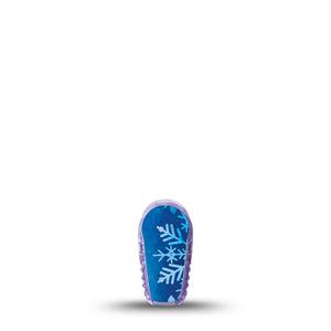 ExpressionMed Falling Snow Dexcom G6 Sticker, Single Sticker Only Blue Snowflakes, Vinyl Decoration Continuous Glucose Monitor Design