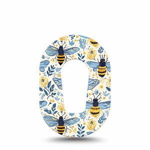 ExpressionMed Busy Bees Dexcom G6 Mini, Single Tape Florals and bees Adhesive Tape for CGM