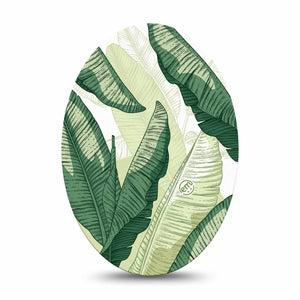 ExpressionMed Palm Leaf Medtronic Guardian Enlite Universal Oval, Single Tape Large plant leaves Vinyl Decoration for CGM