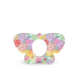 ExpressionMed Spring Flowers Dexcom G7 and Dexcom Stelo Glucose Biosensor System Butterfly, Single Tape Pastel florals Overlay Tape for CGM