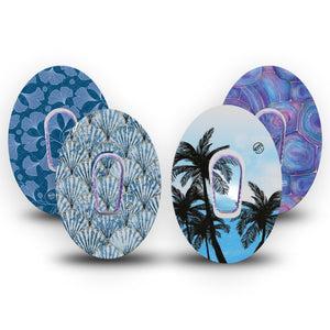 ExpressionMed Seaside Breeze Variety Pack Dexcom G6 Sticker and Tape  Shoreline Inspired, Vinyl Sticker and Tape Design CGM Design