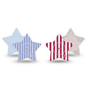 ExpressionMed Washed Classics Freestyle Libre, Libre 2 Plus, and Abbott Lingo Star, tape and sticker  washed patriotic tones Waterproof Sensor Cover for CGM