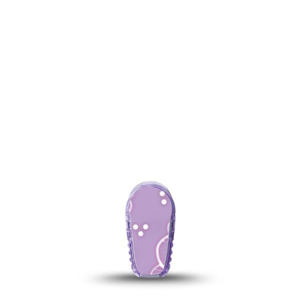 ExpressionMed Purple Flowers Dexcom G6 Sticker Single Sticker Only Embroidered Inspired Purple Florals, Decorative Decal CGM Design