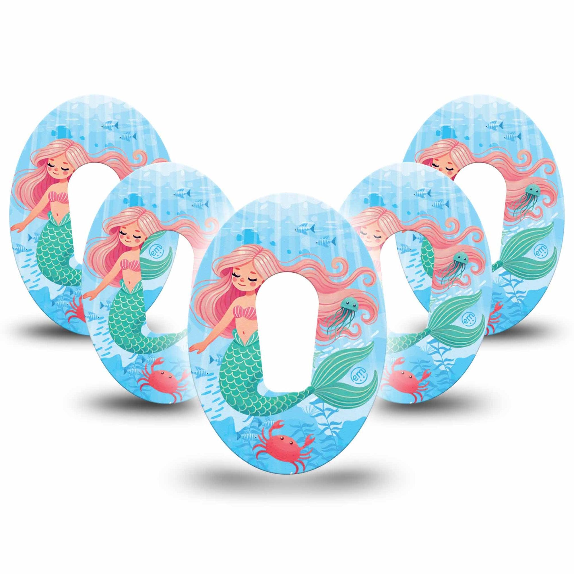 ExpressionMed Mermaid Dexcom G6 Tape 5-Pack Tape Mythical Mermaid Story, Plaster Continuous Glucose Monitor Design