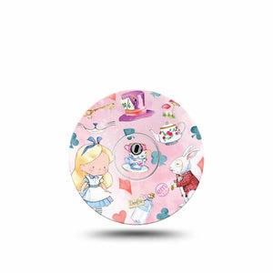 ExpressionMed Alice in Wonderland Freestyle Libre 3 and Libre 3 Plus Sticker and Tape  Magical Alice In Wonderland, Vinyl Sticker and Tape Pairing CGM Design