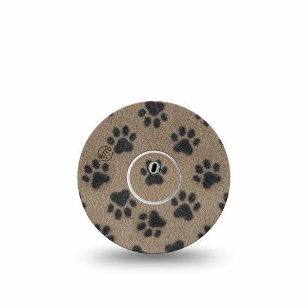 ExpressionMed Fuzzy Pawprints Freestyle Libre 3 and Libre 3 Plus, Single Tape and Single Sticker Fluffy animal paws Accessories for Continuous Glucose Monitor