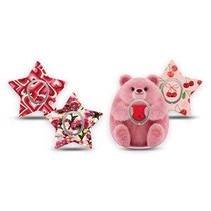 ExpressionMed Bear Hugs Dexcom G7 and Dexcom Stelo Glucose Biosensor System Star, 4-Pack Tape and 4-Pack Sticker, Valentines inspired patterns Plaster for CGM