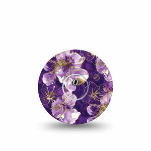 ExpressionMed Plum Gold Freestyle Libre 3 and Libre 3 Plus, Single Tape and Single Sticker Deep purple and gold Accessories for Continuous Glucose Monitor