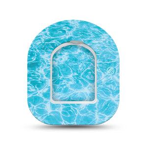 ExpressionMed Sunlit Water Omnipod Mini, Single Tape and Single Sticker Sun reflection water Sensor Cover For Pump