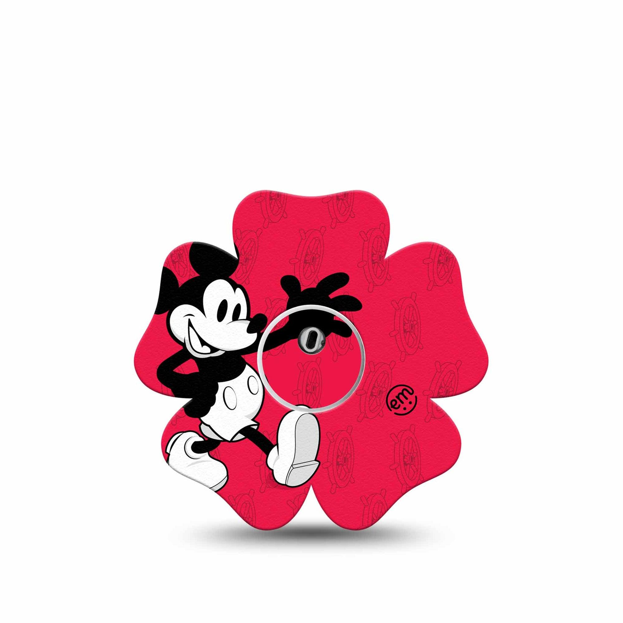 ExpressionMed Magical Mouse Freestyle Libre 3 Flower Shape Tape Single Tape and Single Sticker Disney Mickey Mascot Plaster CGM Design