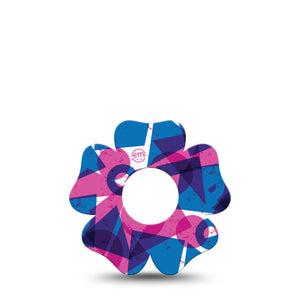 ExpressionMed Violet Vortex Infusion Set Flower Shape Tape 5-Pack Tape Retro-Inspired Mishmash Of Shapes, Plaster Continuous Glucose Monitor Design
