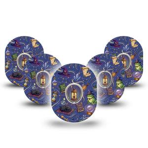 ExpressionMed Wizarding World Dexcom G7 and Dexcom Stelo Glucose Biosensor System, 5-Pack Tape and 5-Pack Sticker spellbinding wizard style Accessories for Continuous Glucose Monitor
