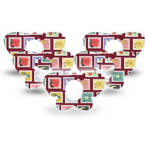 ExpressionMed Postage Stamp Dexcom G7 and Dexcom Stelo Glucose Biosensor System Butterfly, 5-Pack Variety postage stamps Adhesive Tape for Continuous Glucose Monitor