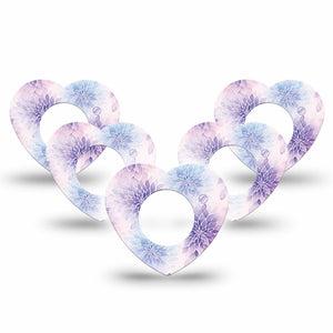 ExpressionMed Wisteria Fade Freestyle Libre, Libre 2 Plus, and Abbott Lingo Heart, 5-Pack Geometric blooms Adhesive Tape for Continuous Glucose Monitor