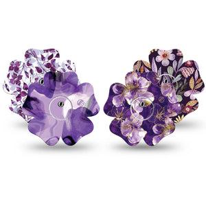ExpressionMed Moody Plum Freestyle Libre 3 and Libre 3 Plus Flower, tape and sticker  Purple majestic prints Accessories for CGM