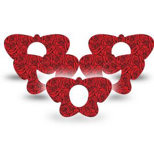 ExpressionMed Roses Dexcom G7 and Dexcom Stelo Glucose Biosensor System Butterfly, 5-Pack Rose bouquet Adhesive Tape for Continuous Glucose Monitor