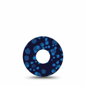 ExpressionMed Blue Drops Freestyle Libre 3 and Libre 3 Plus Tape, Single Tape Circular Blue Shapes, Adhesive Tape Continuous Glucose Monitor Design