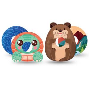 ExpressionMed River Retreat Variety Pack Freestyle Libre 3 and Libre 3 Plus Tape, 4-Pack Tape Variety River Animals, Adhesive Tape Continuous Glucose Monitor Design