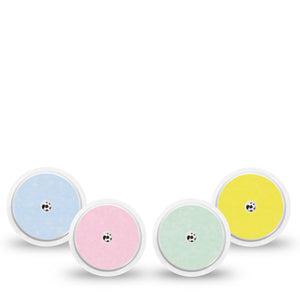 ExpressionMed Solids Variety Pack Freestyle Libre and Libre 2 Plus Sticker, Abbott Lingo, 4-Pack Sticker Variety, Springy Light Yellow Inspired, Vinyl Graphics Continuous Glucose Monitor Design