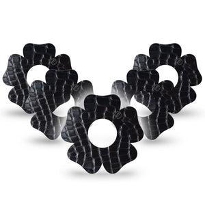 ExpressionMed Black Aligator Skin Infusion Set Flower Shape Tape 10-Pack Tape Textured Alligator-Inspired Skin, Plaster Continuous Glucose Monitor Design